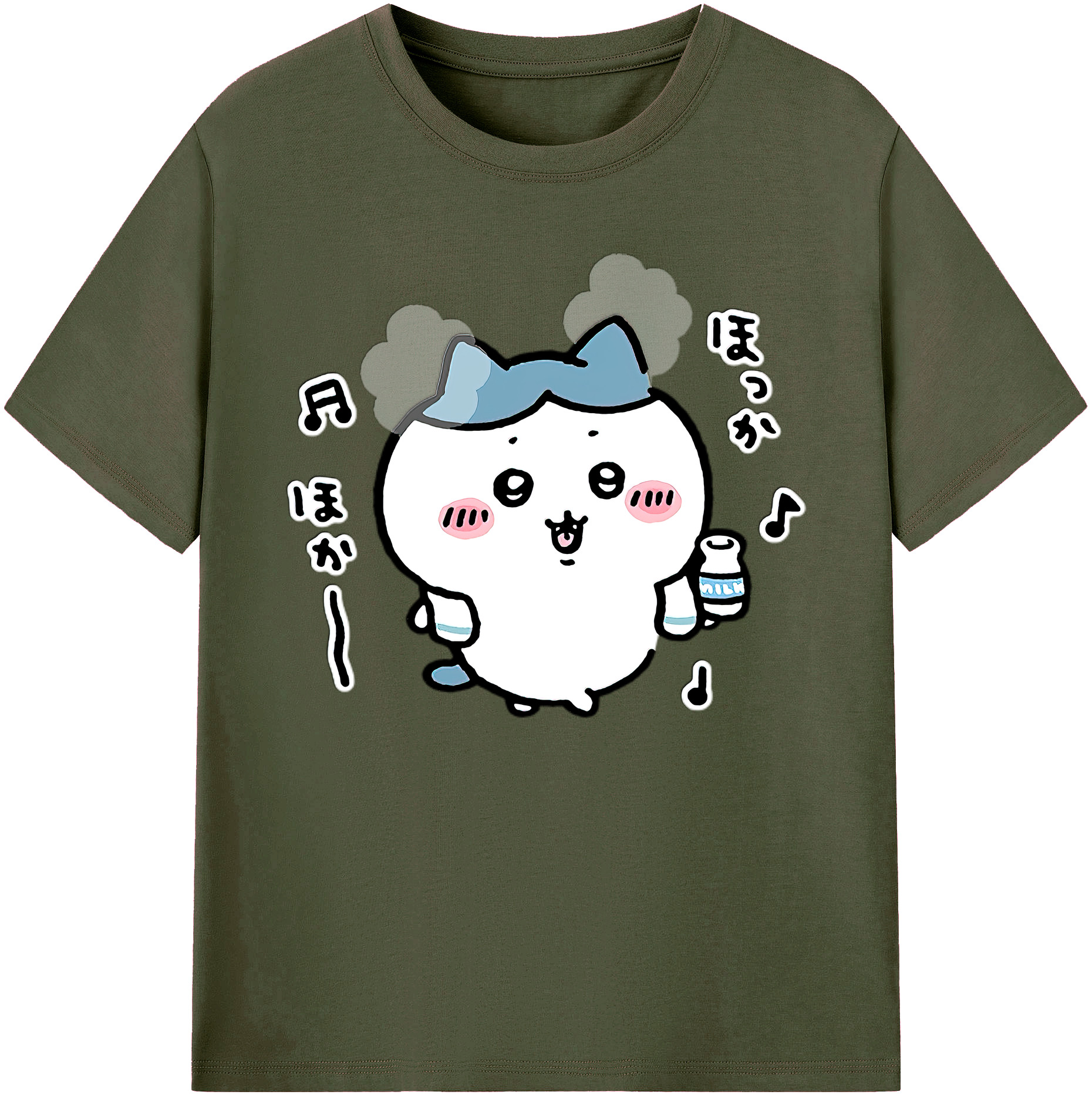 （画像用） ちいかわ ハチワレ Chii-kawa hachiware 綿100％ メンズ半袖Tシャツ｜肌触りやわらか＆通気性